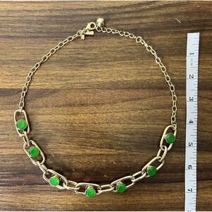 Kate Spade green glass chained Necklace